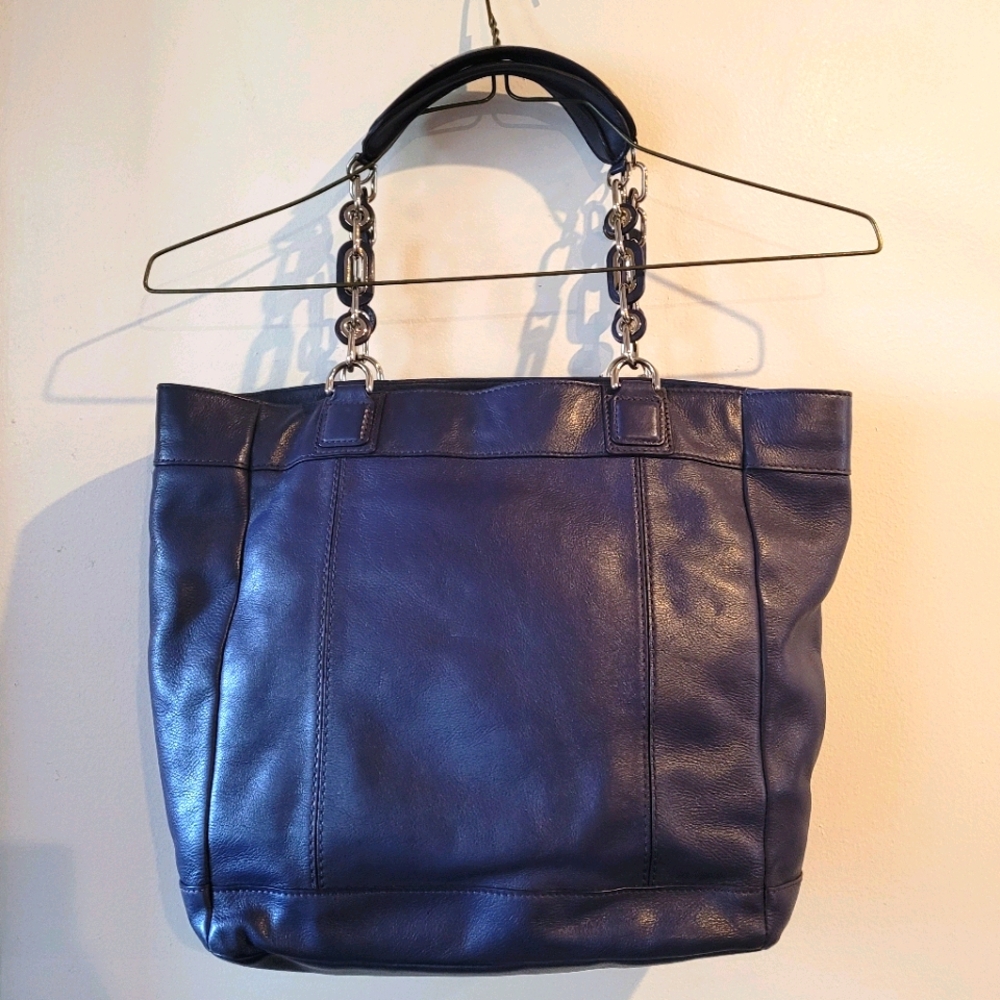 DVF Blue Harper Anna Medium Tote Bag - Picture 2 of 13